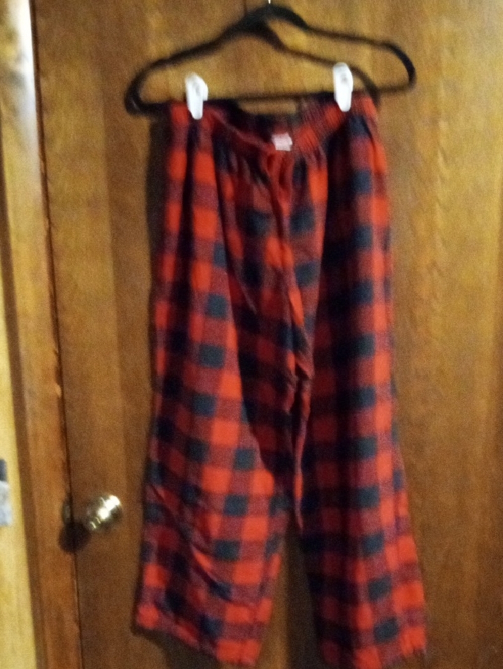 Red and Black Plaid Men's Jogger Pants